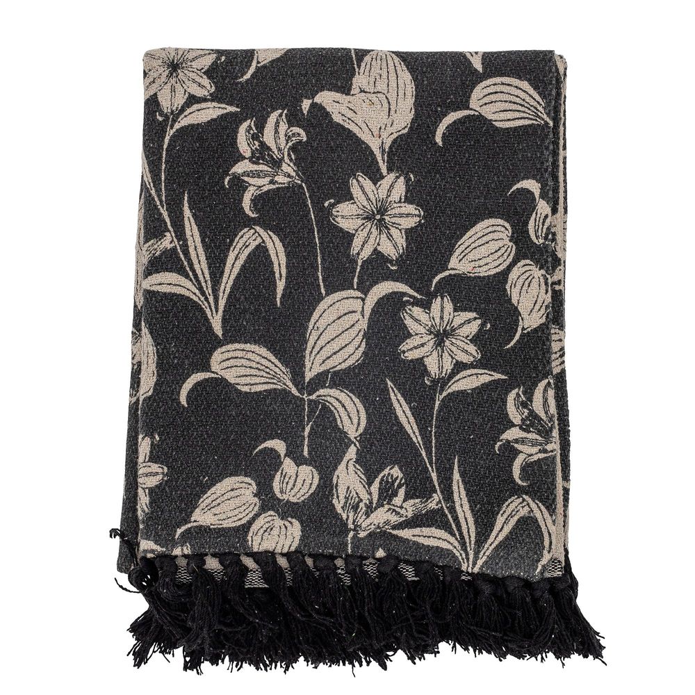 Plaids - Mali Plaid, Noir, Coton recyclé - BLOOMINGVILLE MULTIBRAND HOUSE