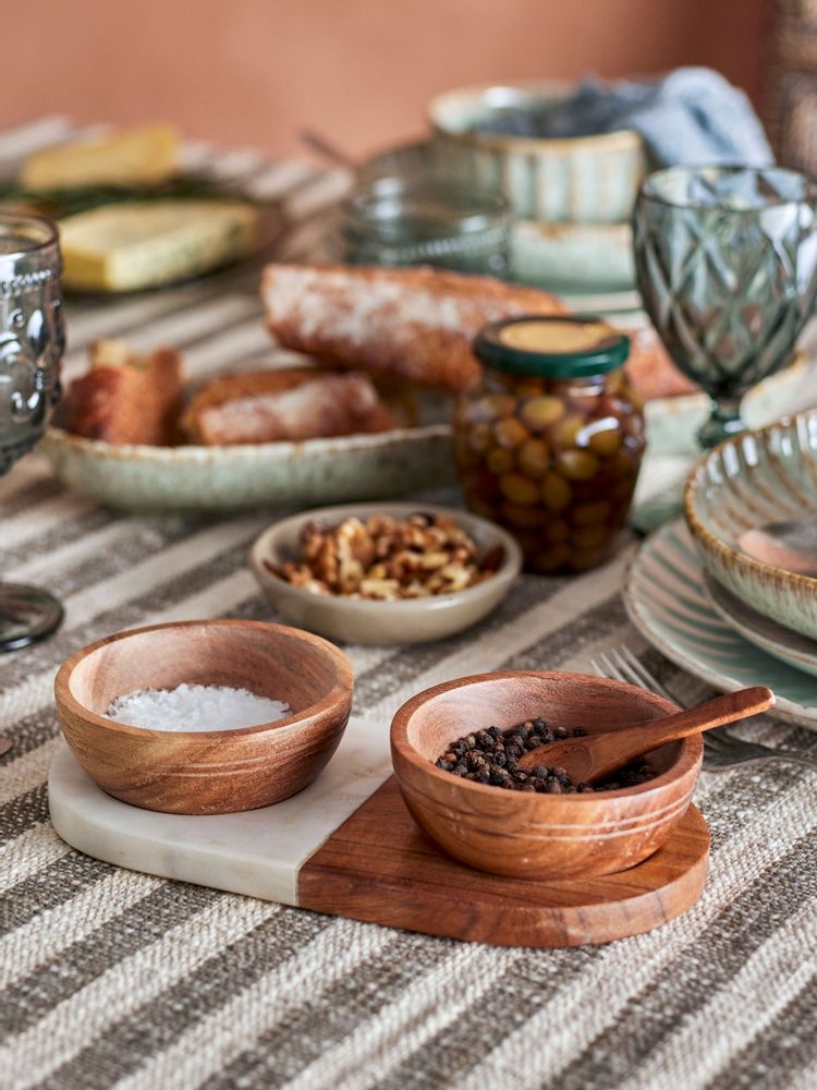 Couverts & ustensiles de cuisine - Izak Pots de sel et de poivre, Marron, Acacia Set - CREATIVE COLLECTION