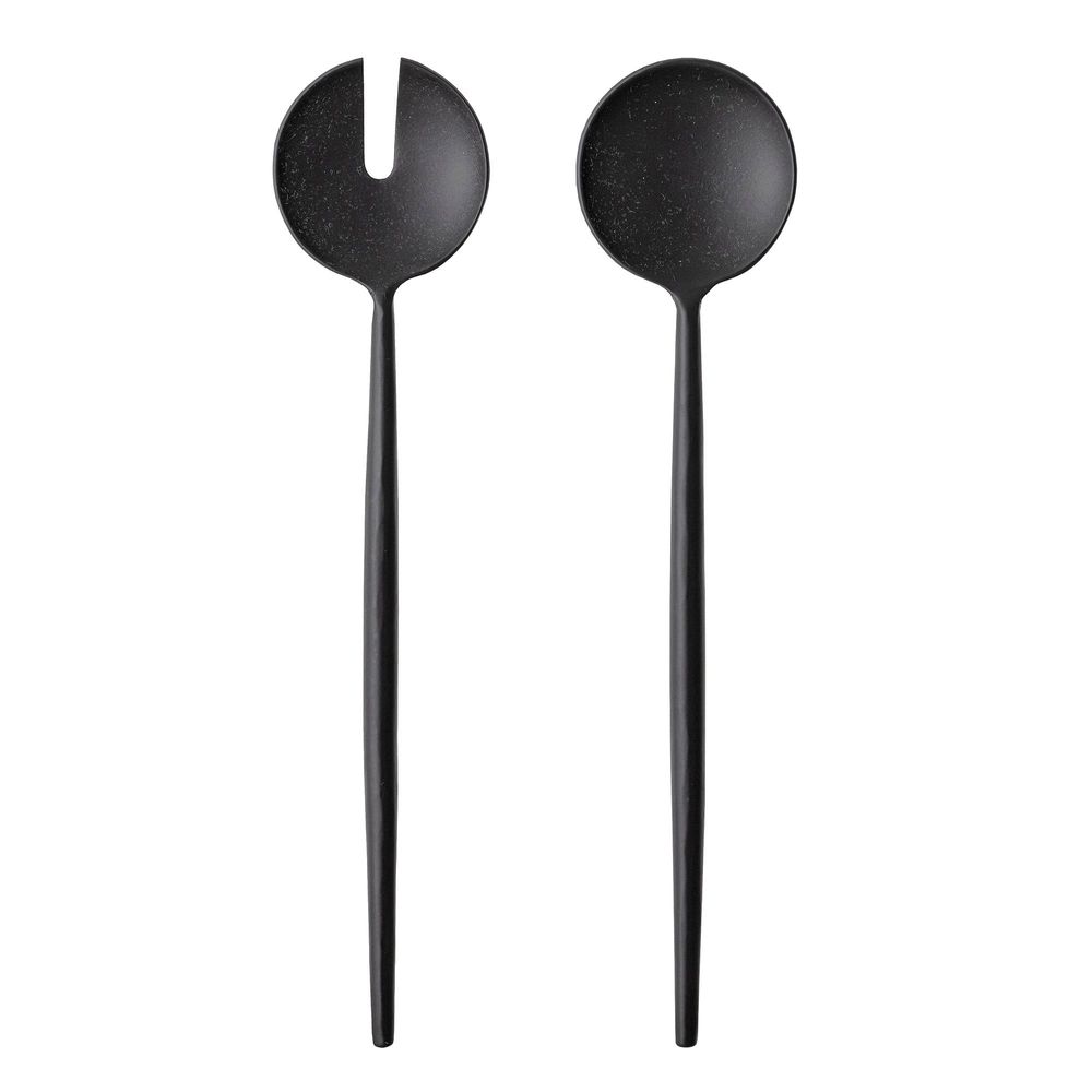 Couverts & ustensiles de cuisine - Handrin Couverts à salade, Noir, Acier inoxydable Set of 2 - BLOOMINGVILLE MULTIBRAND HOUSE