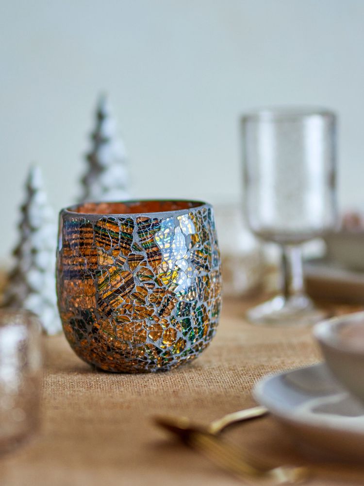 Bougeoirs et photophores - Fikayo Photophore, Or, Verre recyclé - BLOOMINGVILLE MULTIBRAND HOUSE