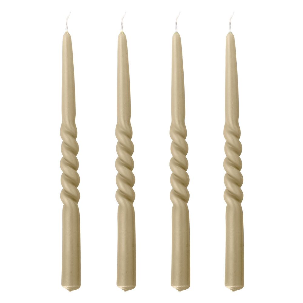 Candles - Twist Candle, Nature, Parafin Pack of 4 - BLOOMINGVILLE MULTIBRAND HOUSE