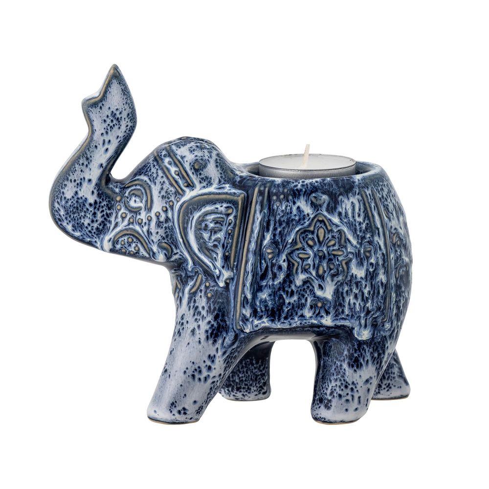 Bougeoirs et photophores - Oliphant Photophore, Blue, Grès - CREATIVE COLLECTION
