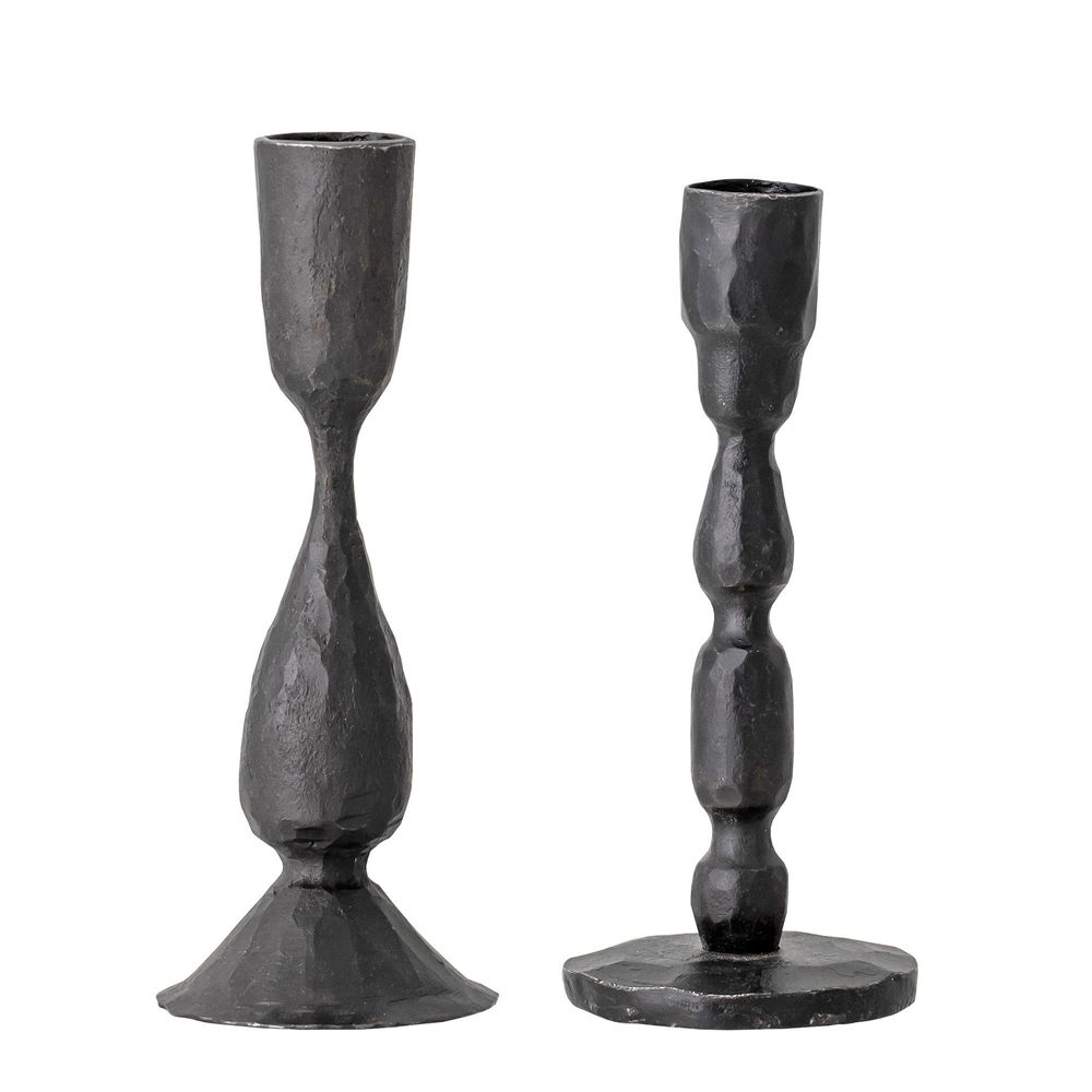 Candlesticks and candle holders - Deja Candle Holder, Black, Metal Set of 2 - BLOOMINGVILLE MULTIBRAND HOUSE
