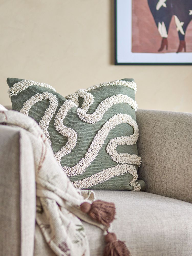 Cushions - Mirfield Cushion, Green, Cotton - BLOOMINGVILLE MULTIBRAND HOUSE