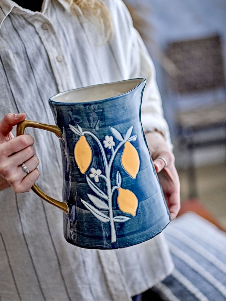 Carafes - Feriha Jug, Blue, Stoneware  - CREATIVE COLLECTION