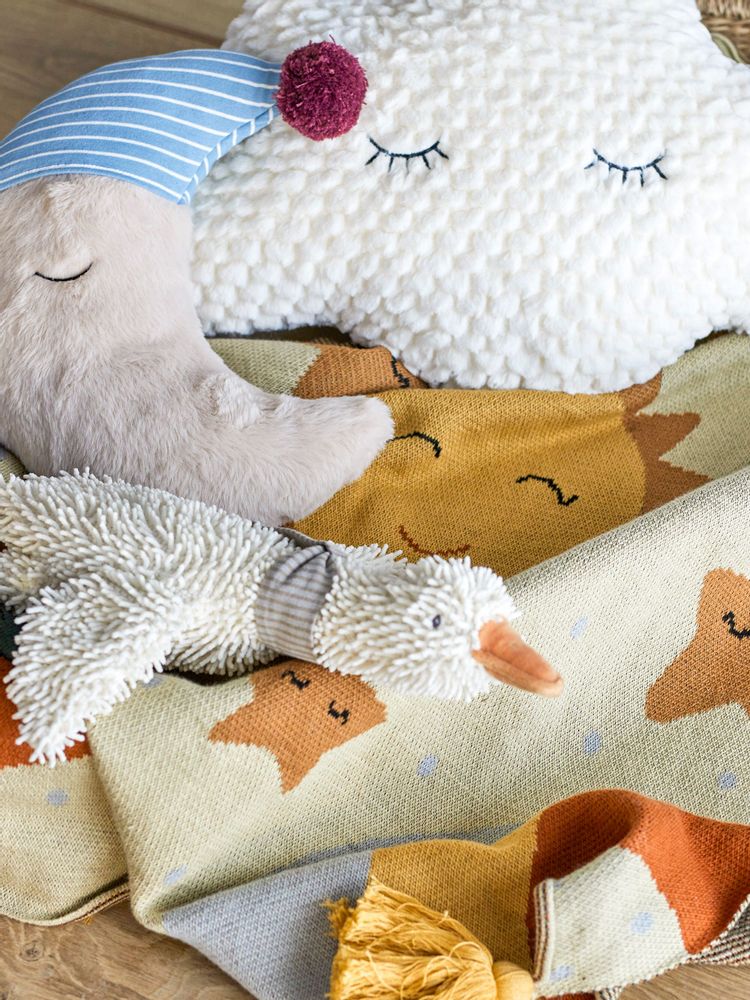 Cushions - Moony Cushion, White, Cotton - BLOOMINGVILLE MINI