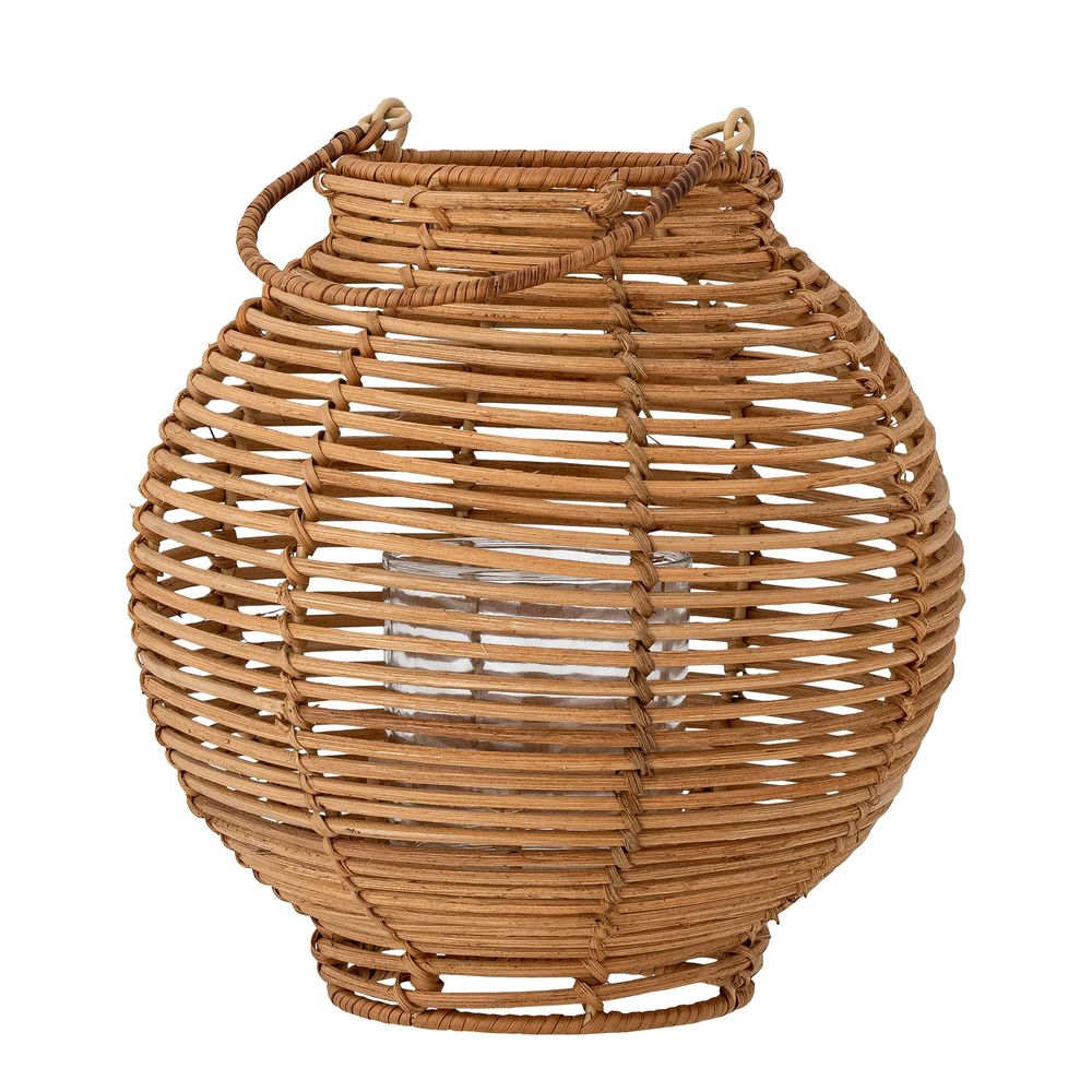 Lampes de table extérieures - Malua Lanterne avec verre, Nature, Rotin - BLOOMINGVILLE MULTIBRAND HOUSE