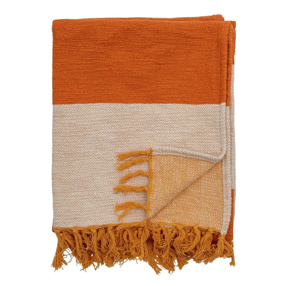 Throw blankets - Motril Throw, Orange, Cotton - BLOOMINGVILLE MULTIBRAND HOUSE