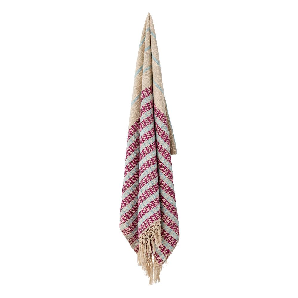 Throw blankets - Fausia Throw, Red, Cotton - CREATIVE COLLECTION