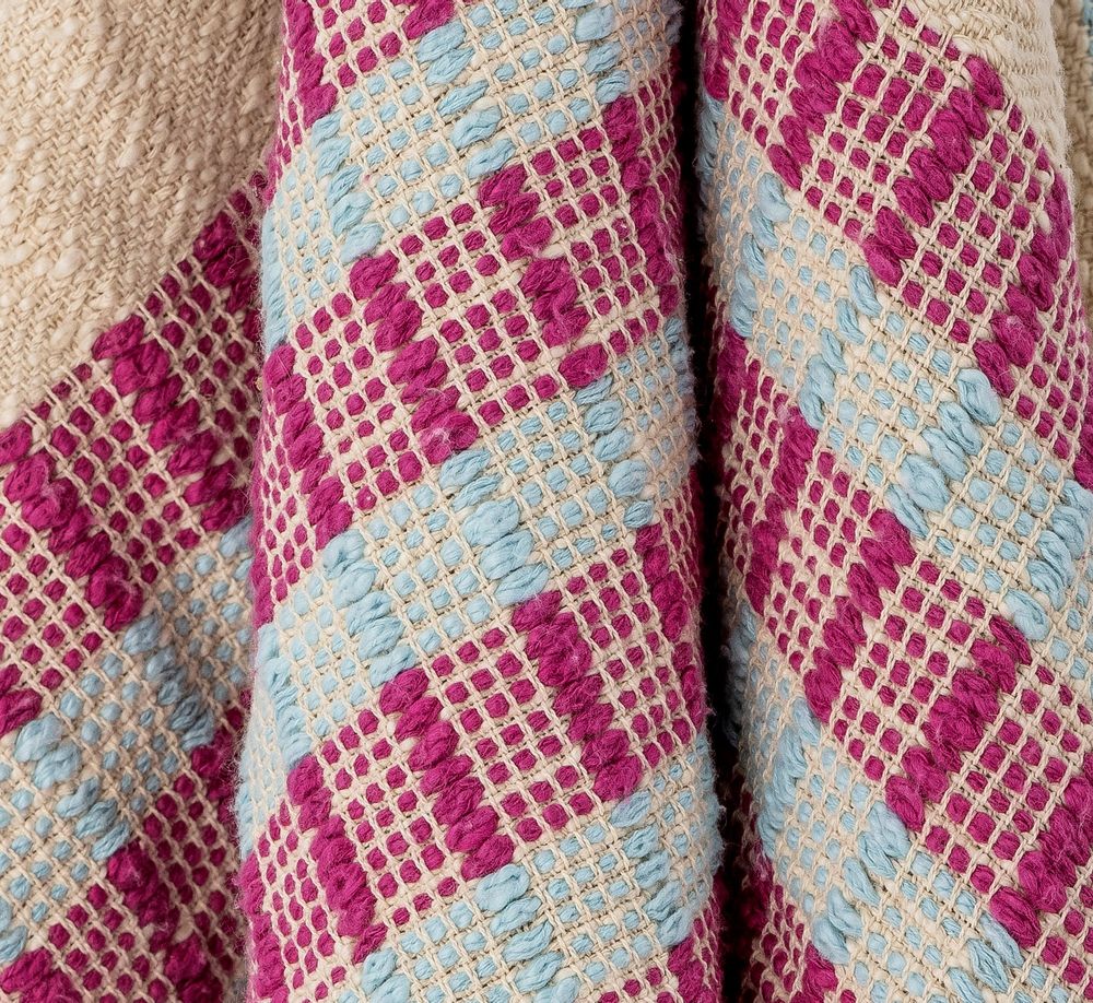 Throw blankets - Fausia Throw, Red, Cotton - CREATIVE COLLECTION