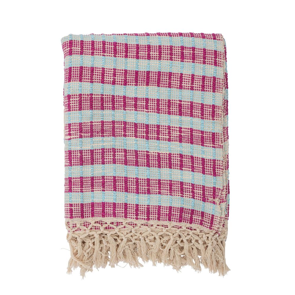 Throw blankets - Fausia Throw, Red, Cotton - CREATIVE COLLECTION