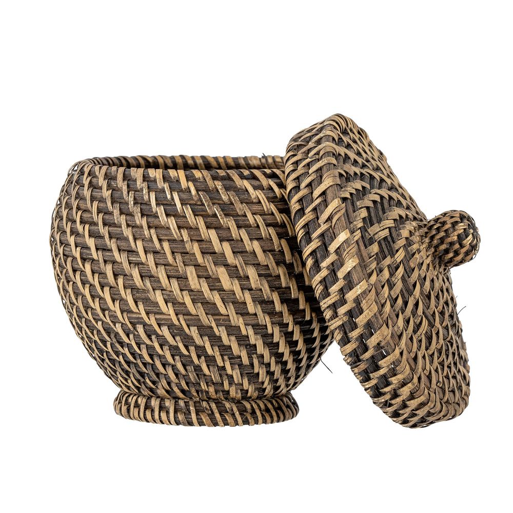 Paniers - Leoonie Panier avec couvercle, Noir, Rotin - BLOOMINGVILLE MULTIBRAND HOUSE