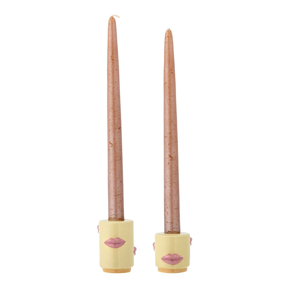 Bougeoirs et photophores - Sassy Bougeoir, Jaune, Grès Set of 2 - BLOOMINGVILLE MULTIBRAND HOUSE