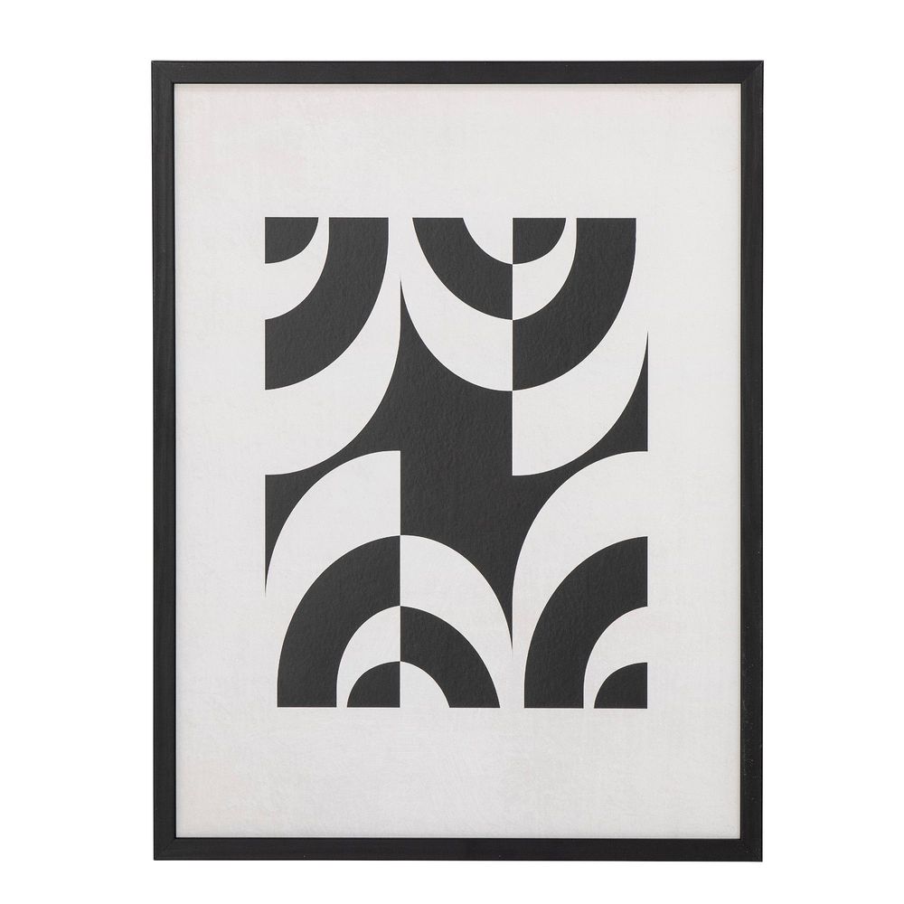 Autres décorations murales - Mono Illustration avec cadre, Noir, Pin - BLOOMINGVILLE MULTIBRAND HOUSE