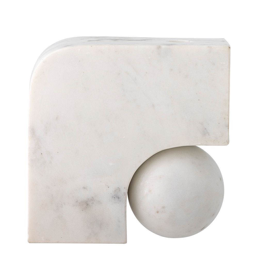 Candlesticks and candle holders - Abbelin Candle Holder, White, Marble - BLOOMINGVILLE MULTIBRAND HOUSE