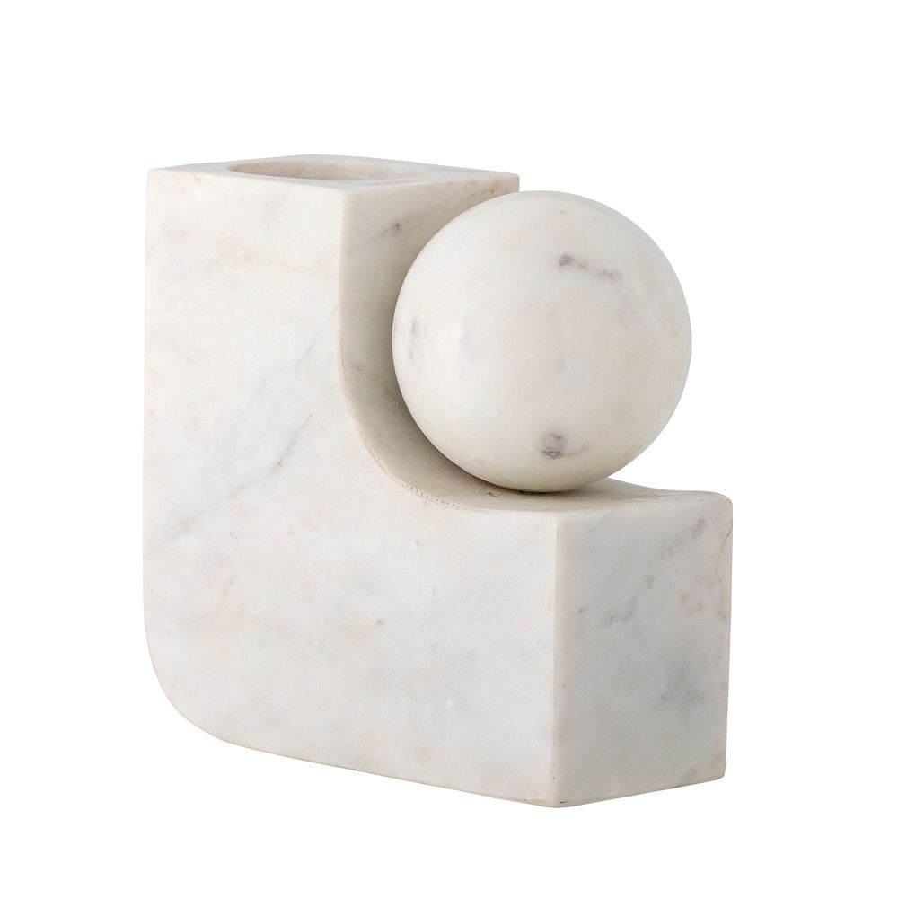 Candlesticks and candle holders - Abbelin Candle Holder, White, Marble - BLOOMINGVILLE MULTIBRAND HOUSE