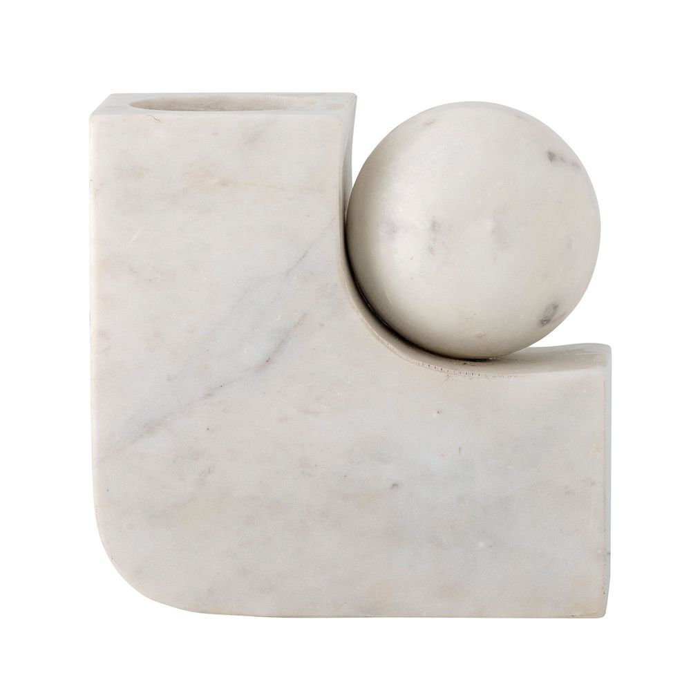 Candlesticks and candle holders - Abbelin Candle Holder, White, Marble - BLOOMINGVILLE MULTIBRAND HOUSE