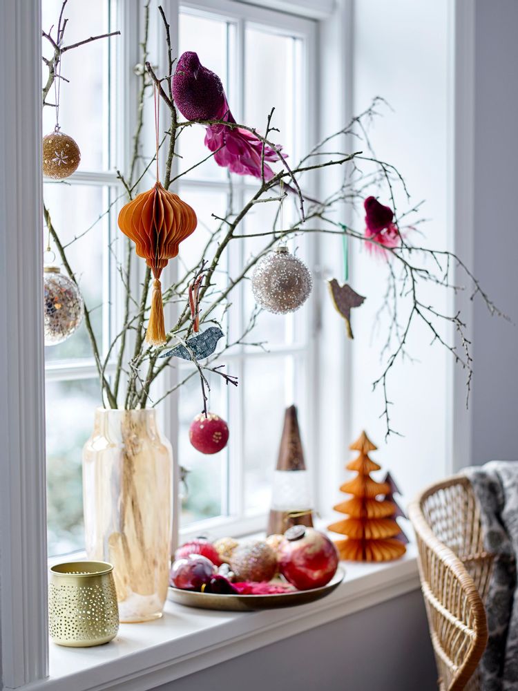 Christmas garlands and baubles - Loba Ornament, Red, Glass Set of 2 - BLOOMINGVILLE MULTIBRAND HOUSE