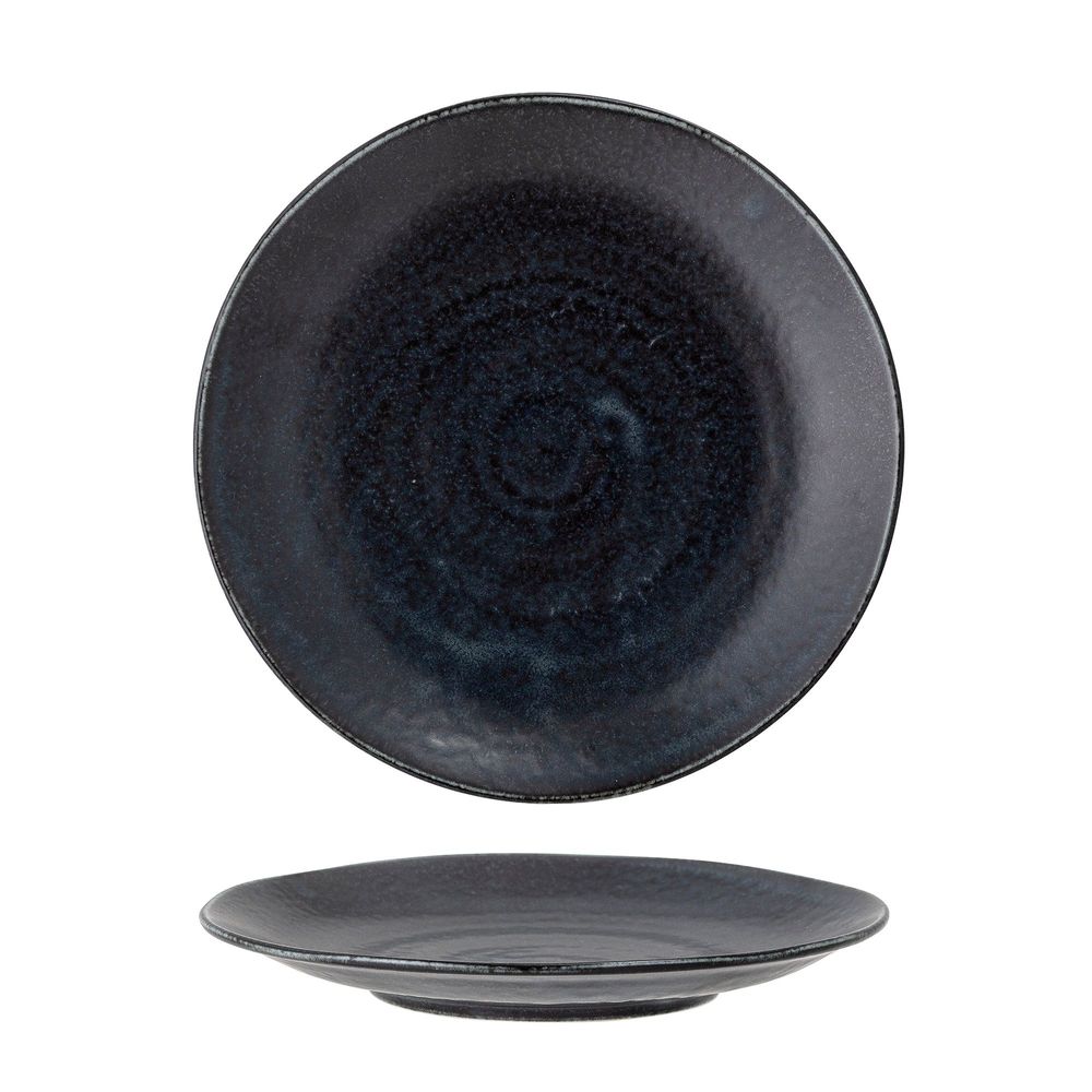 Everyday plates - Yoko Plate, Black, Porcelain Set of 4 - BLOOMINGVILLE MULTIBRAND HOUSE