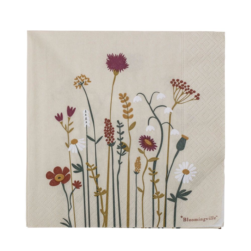 Napkins - Paige Napkin, Nature, FSC® Mix, Papier Pack of 20 - BLOOMINGVILLE MULTIBRAND HOUSE