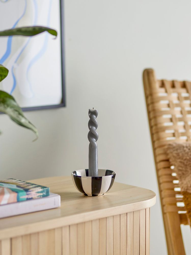 Candlesticks and candle holders - Eja Candle Holder, Black, Stoneware  - BLOOMINGVILLE MULTIBRAND HOUSE