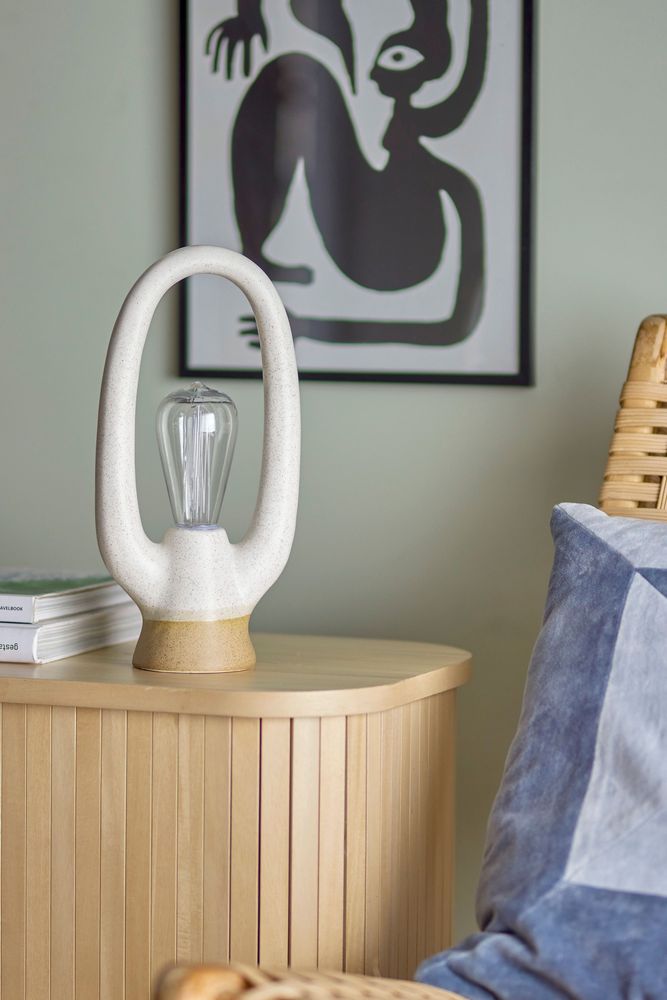 Lampes sans fil - Latifa Portable Lampe, Batterie, Blanc, Grès - BLOOMINGVILLE MULTIBRAND HOUSE