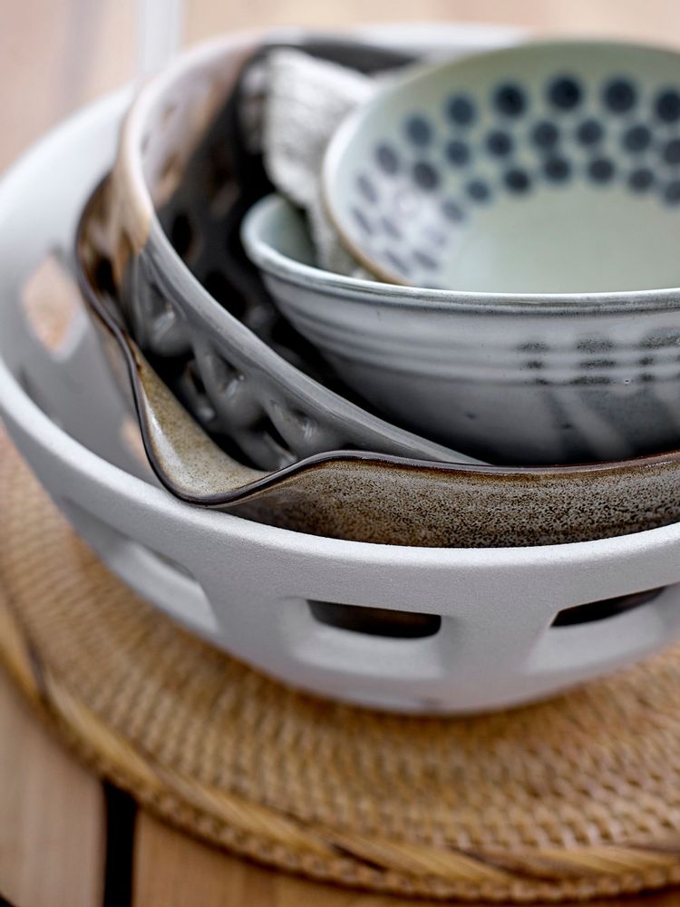 Bols - Electra Bol déco, Gris, Grès - BLOOMINGVILLE MULTIBRAND HOUSE
