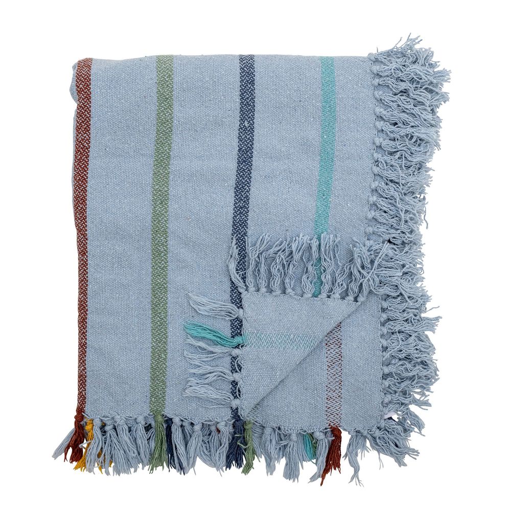 Throw blankets - Frey Throw, Blue, Recycled Cotton - BLOOMINGVILLE MINI