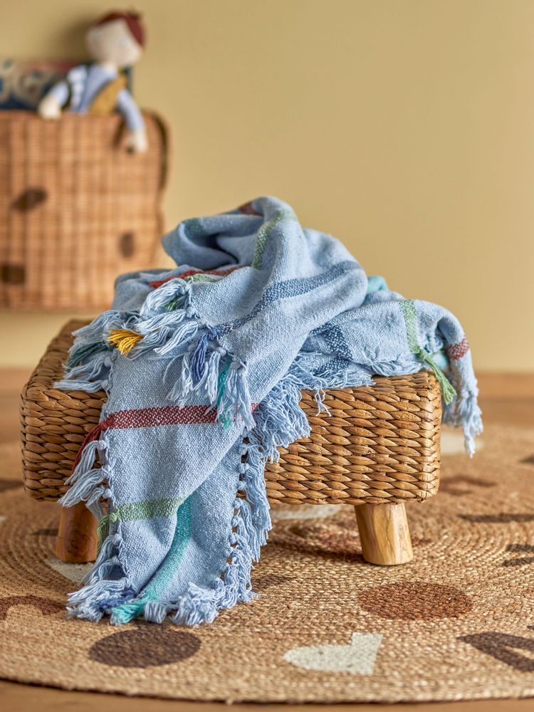 Throw blankets - Frey Throw, Blue, Recycled Cotton - BLOOMINGVILLE MINI