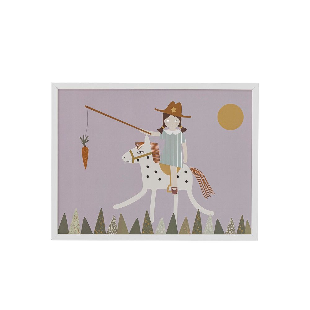 Autres décorations murales - Rosa Illustration avec cadre, Blanc, Pin - BLOOMINGVILLE MINI