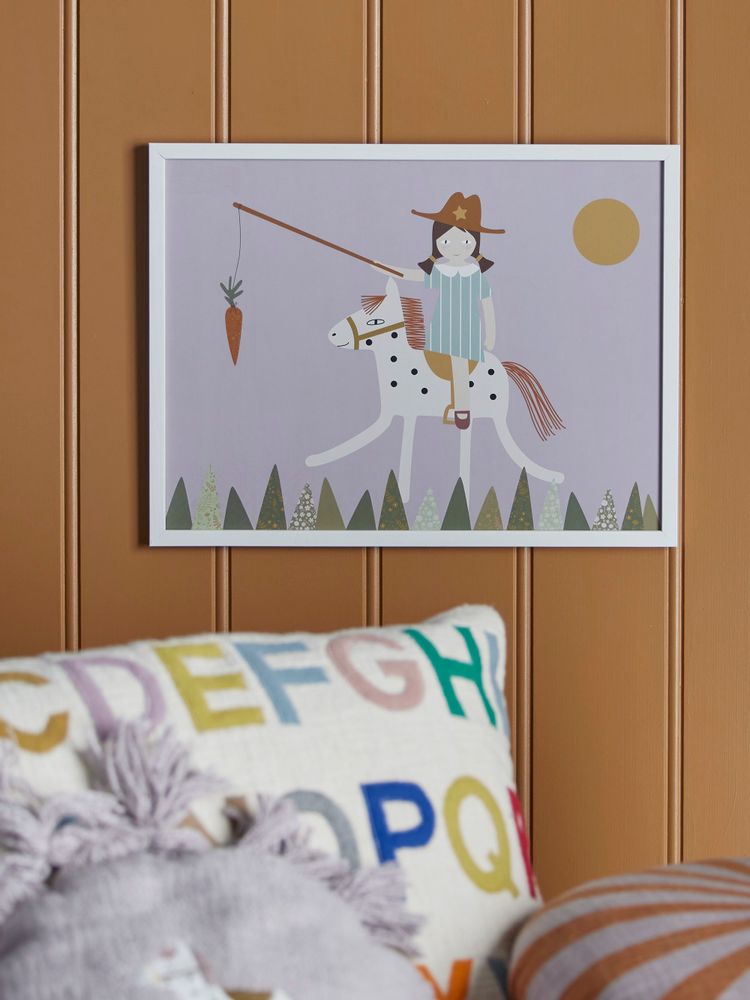 Autres décorations murales - Rosa Illustration avec cadre, Blanc, Pin - BLOOMINGVILLE MINI