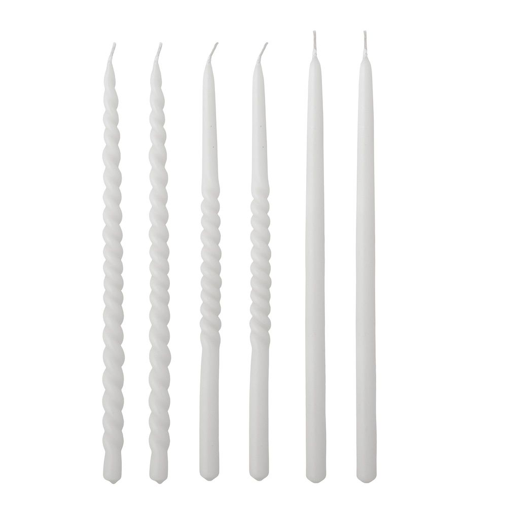 Candles - Twist Candle, White, Parafin Pack of 6 - BLOOMINGVILLE MULTIBRAND HOUSE
