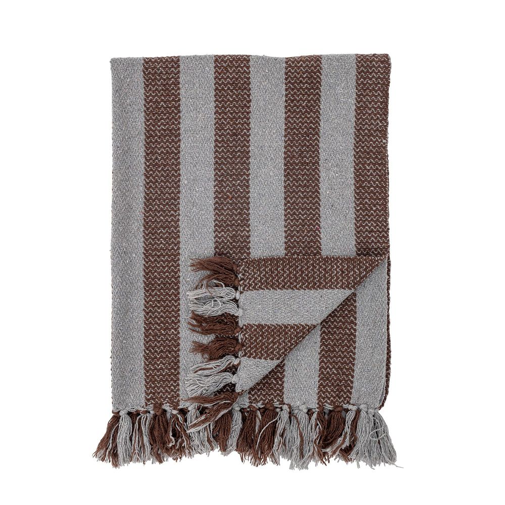 Plaids - Nann Plaid, Marron, Coton recyclé  - BLOOMINGVILLE MINI