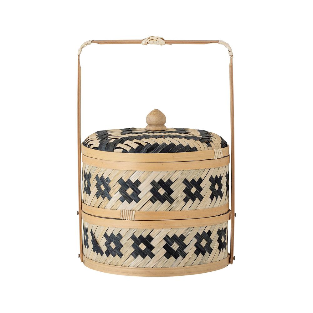 Paniers - Nian Panier avec couvercle, Noir, Herbier marin - BLOOMINGVILLE MULTIBRAND HOUSE