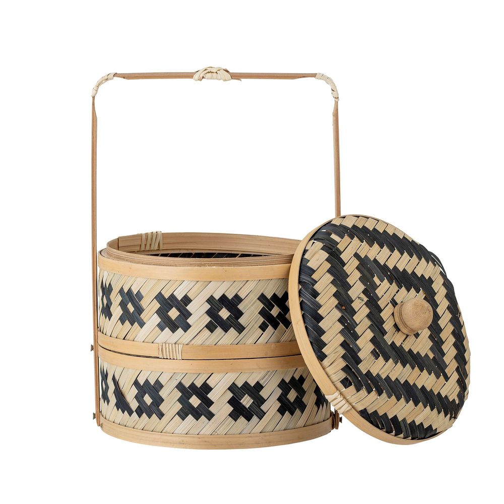 Paniers - Nian Panier avec couvercle, Noir, Herbier marin - BLOOMINGVILLE MULTIBRAND HOUSE