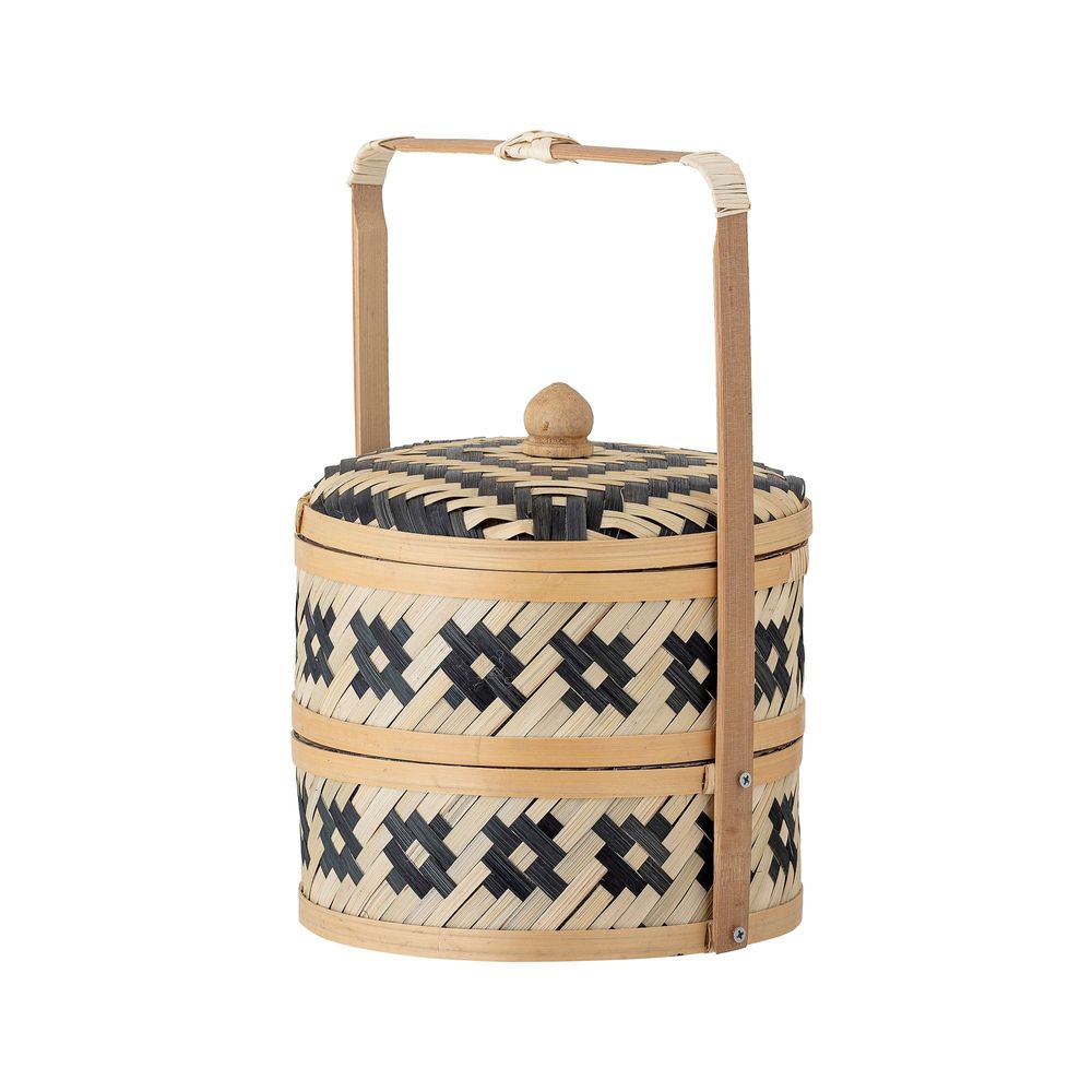Paniers - Nian Panier avec couvercle, Noir, Herbier marin - BLOOMINGVILLE MULTIBRAND HOUSE