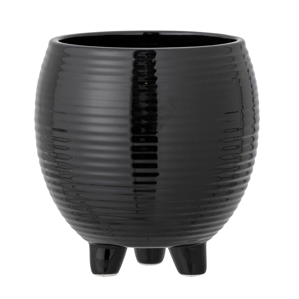 Pots de fleurs - Arnel Pot de fleurs, Noir, Céramique - BLOOMINGVILLE MULTIBRAND HOUSE