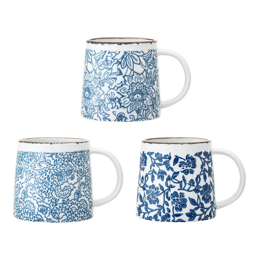 Tasses et mugs - Molly Mug, Blue, Grès Set of 3 - BLOOMINGVILLE MULTIBRAND HOUSE