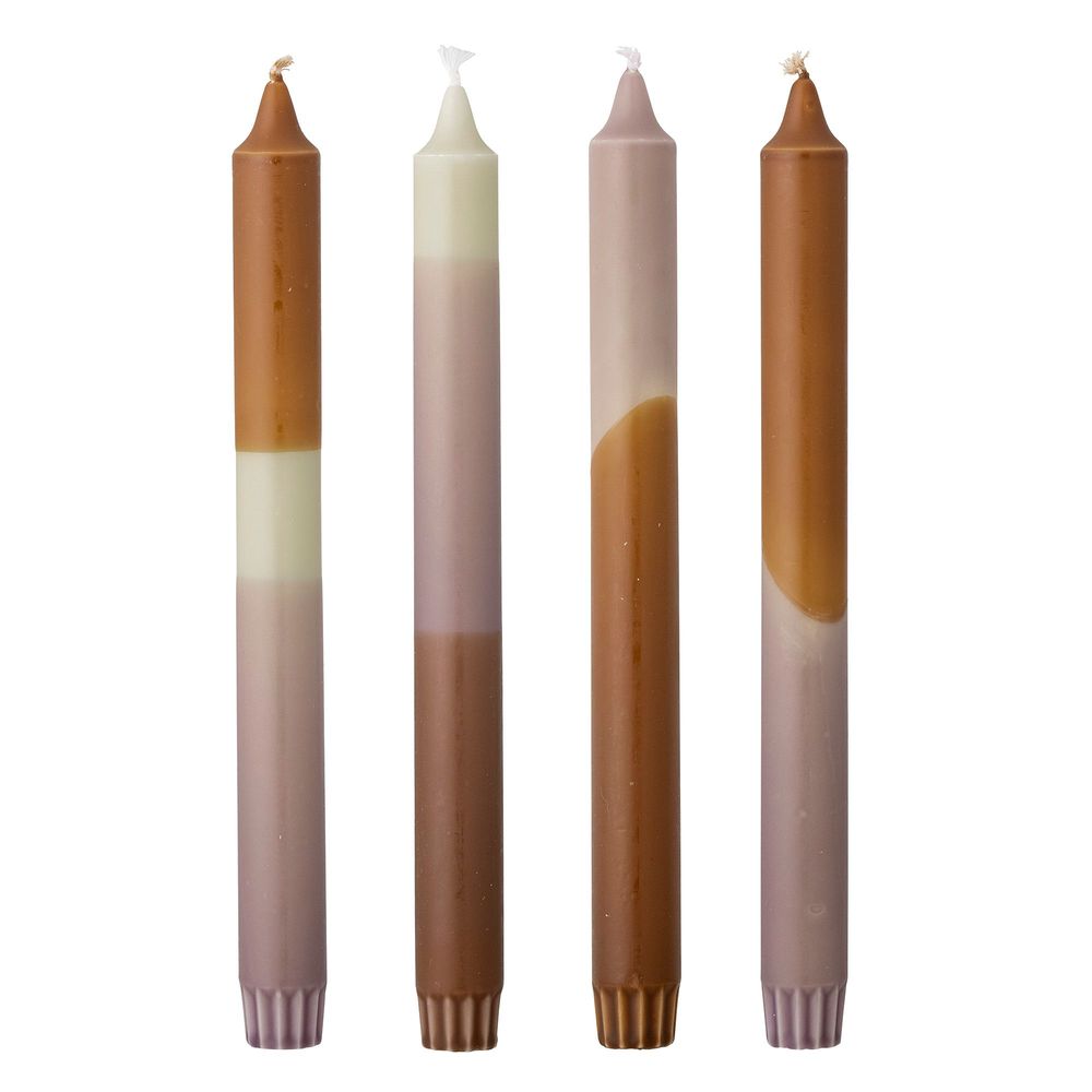 Bougies - Dip Dye Bougie, Violet, Parafine Pack of 4 - BLOOMINGVILLE MULTIBRAND HOUSE