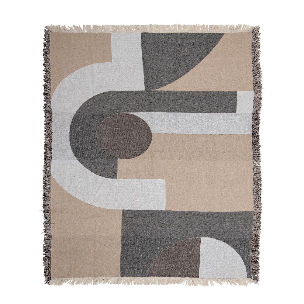 Plaids - Tasja Plaid, Nature, Coton recyclé - BLOOMINGVILLE MULTIBRAND HOUSE