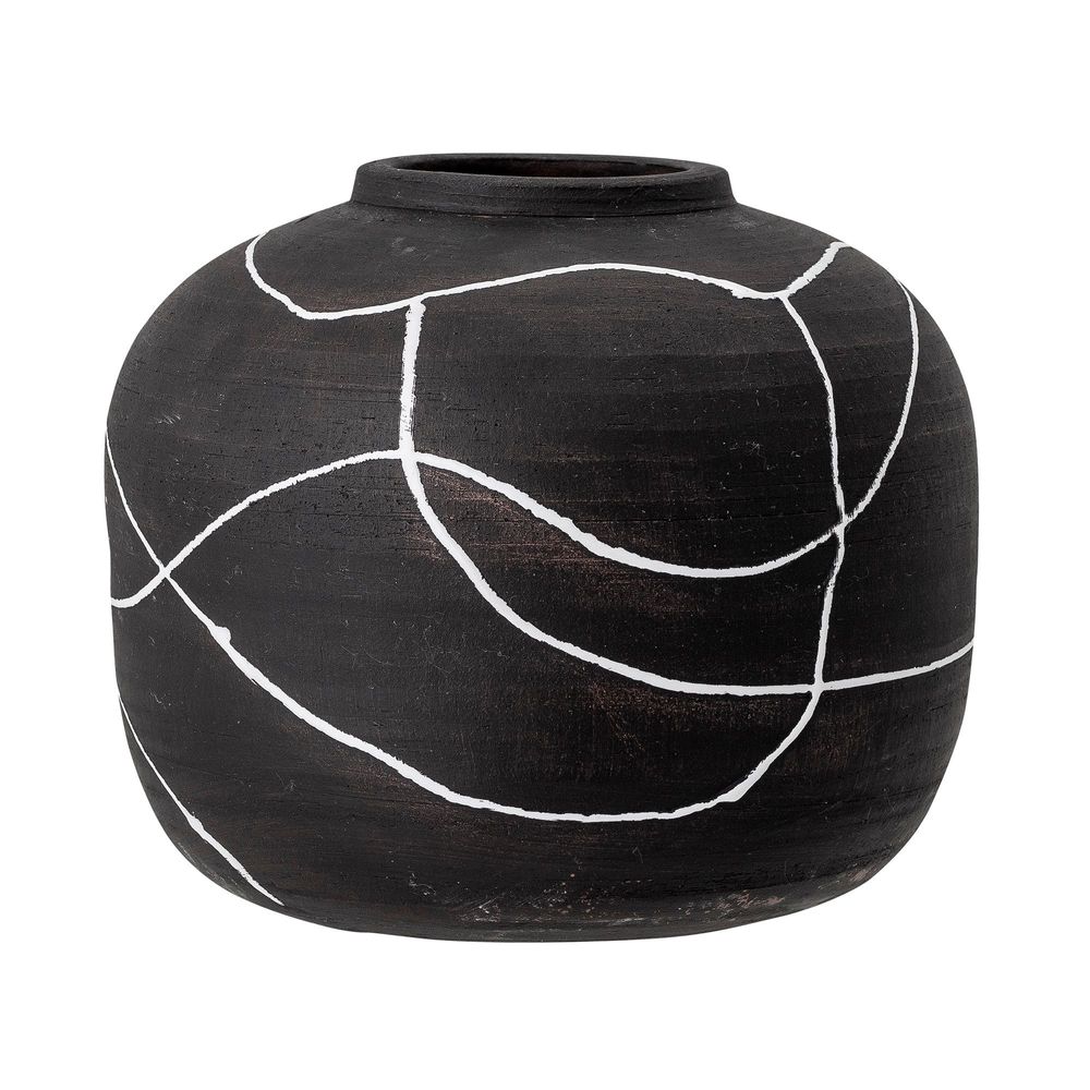 Vases - Niza Vase déco, Noir, Terre cuite - BLOOMINGVILLE MULTIBRAND HOUSE
