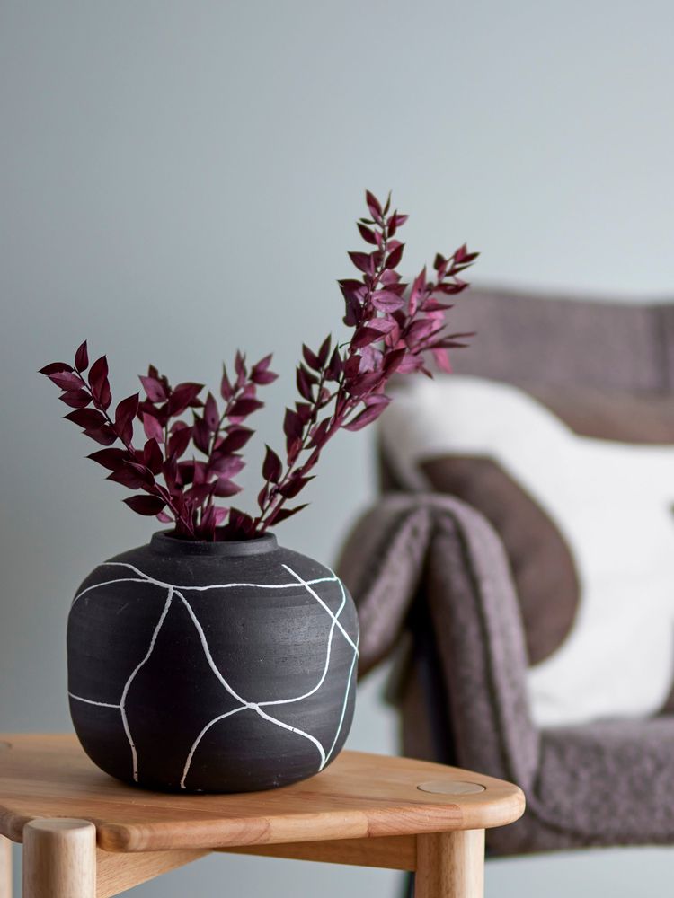 Vases - Niza Vase déco, Noir, Terre cuite - BLOOMINGVILLE MULTIBRAND HOUSE