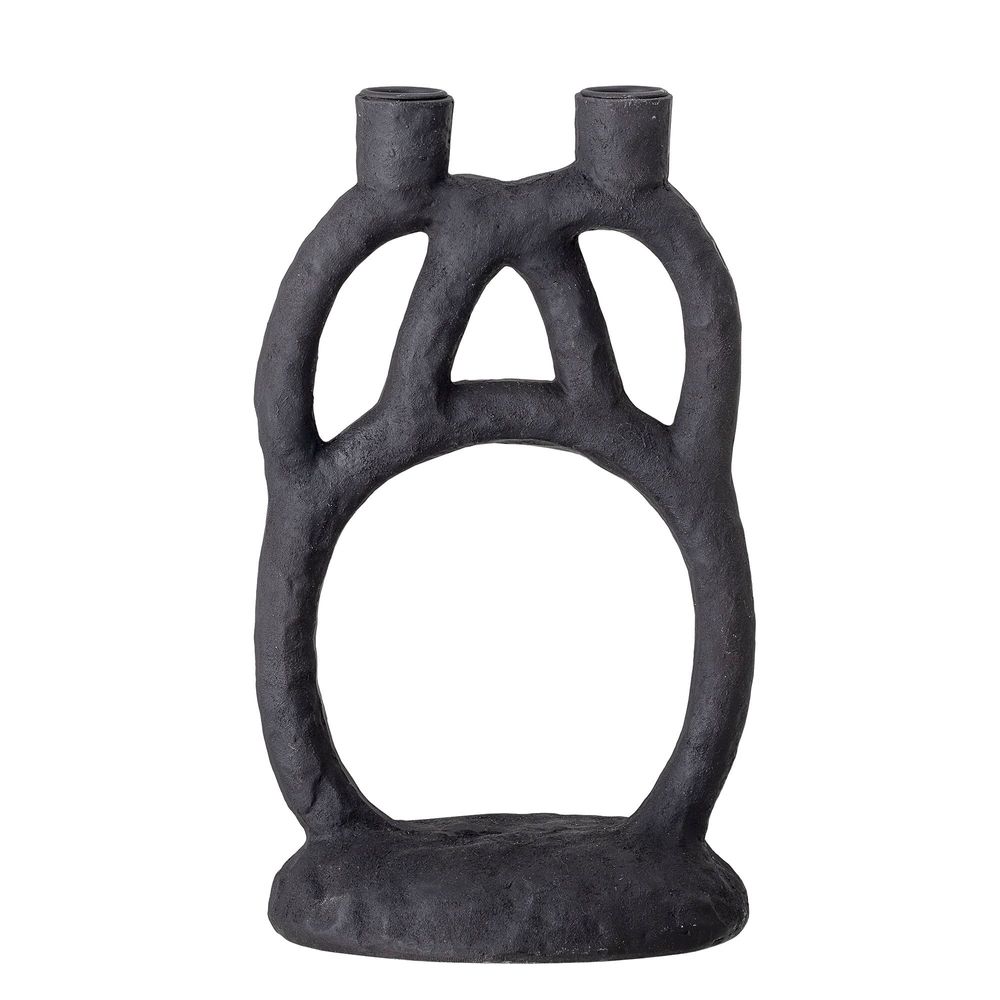 Candlesticks and candle holders - Ramina Candle Holder, Black, Polyresin - BLOOMINGVILLE MULTIBRAND HOUSE