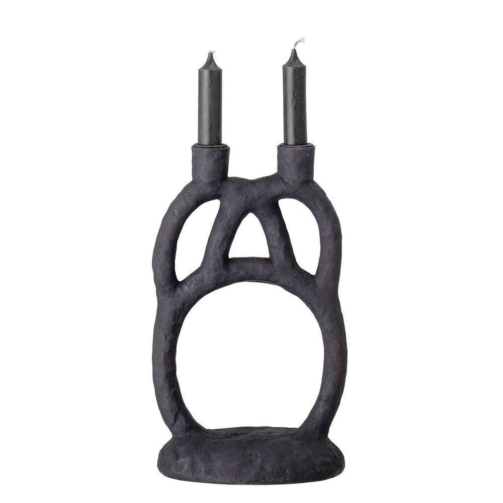 Candlesticks and candle holders - Ramina Candle Holder, Black, Polyresin - BLOOMINGVILLE MULTIBRAND HOUSE