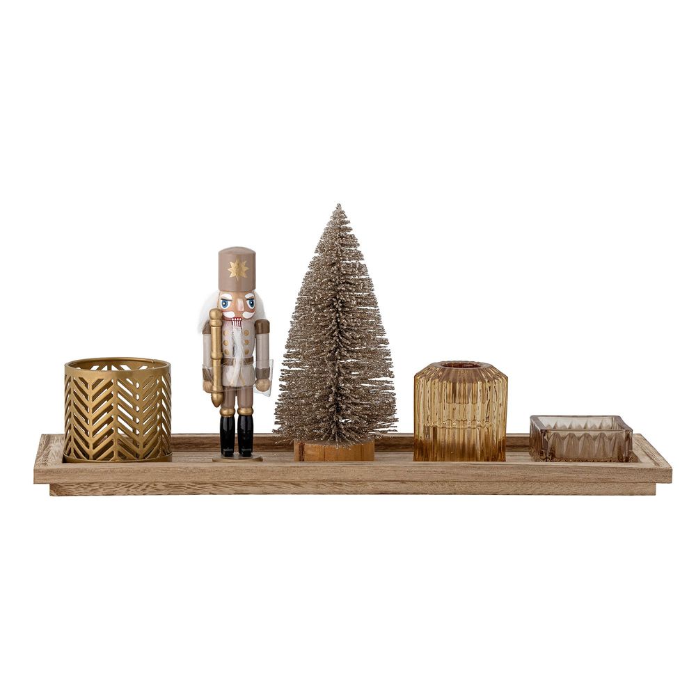 Candlesticks and candle holders - Sanga Tray w/Votive, Brown, Glass Set of 6 - BLOOMINGVILLE MULTIBRAND HOUSE