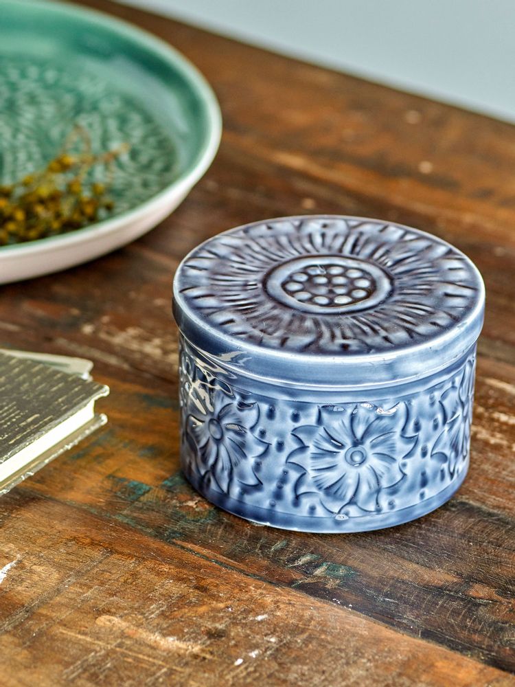 Boîtes de conservation - Ena Cruche avec couvercle , Blue, Métal - CREATIVE COLLECTION