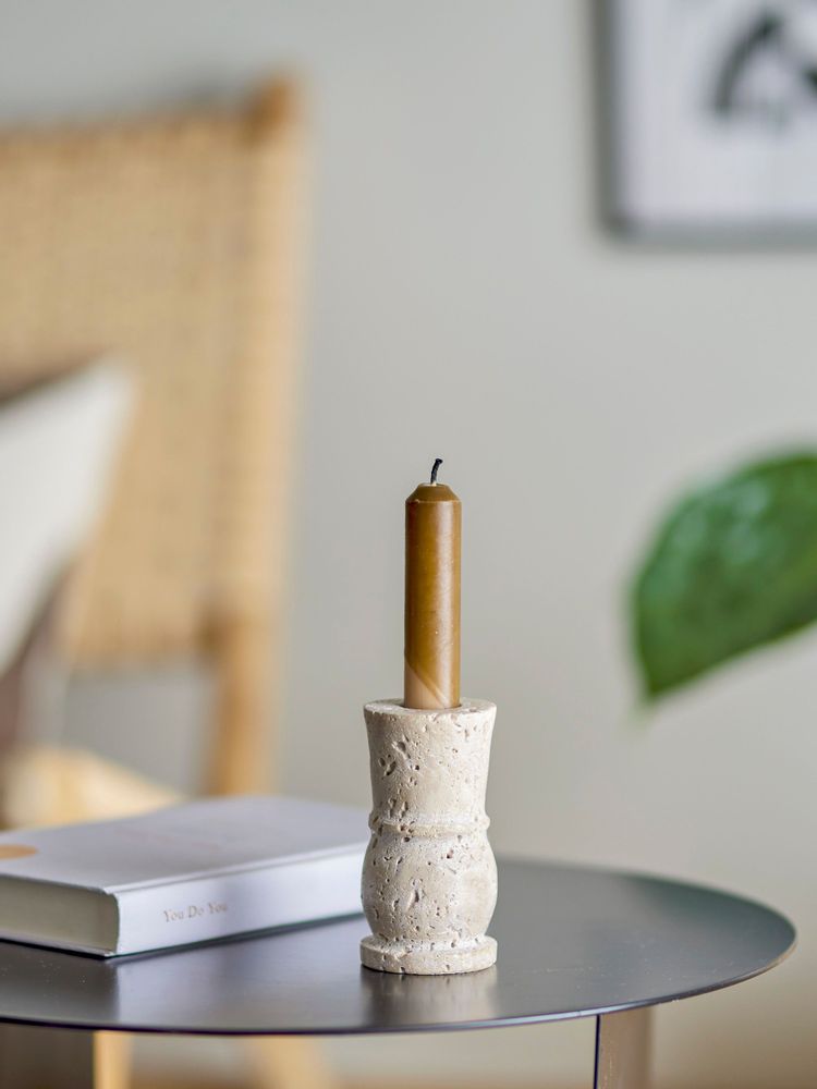 Bougeoirs et photophores - Ilise Bougeoir, Nature, Travertin - BLOOMINGVILLE MULTIBRAND HOUSE