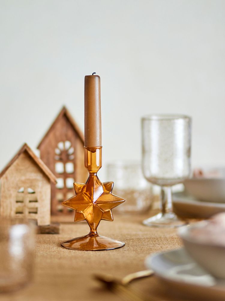 Bougeoirs et photophores - Jisele Bougeoir, Marron, Verre - BLOOMINGVILLE MULTIBRAND HOUSE