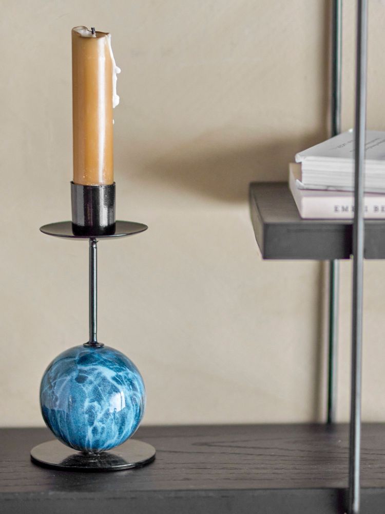 Bougeoirs et photophores - Jayda Bougeoir, Blue, Fer - BLOOMINGVILLE MULTIBRAND HOUSE