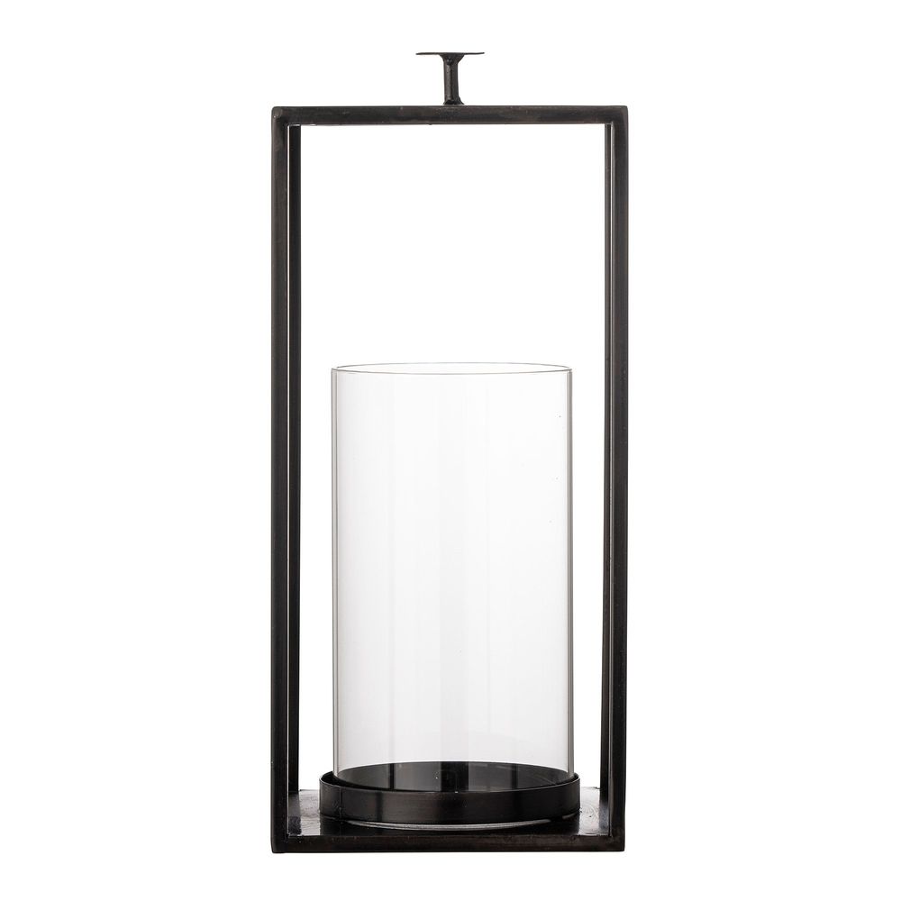 Lampes de table extérieures - Udoon Lanterne avec verre, Noir, Métal - BLOOMINGVILLE